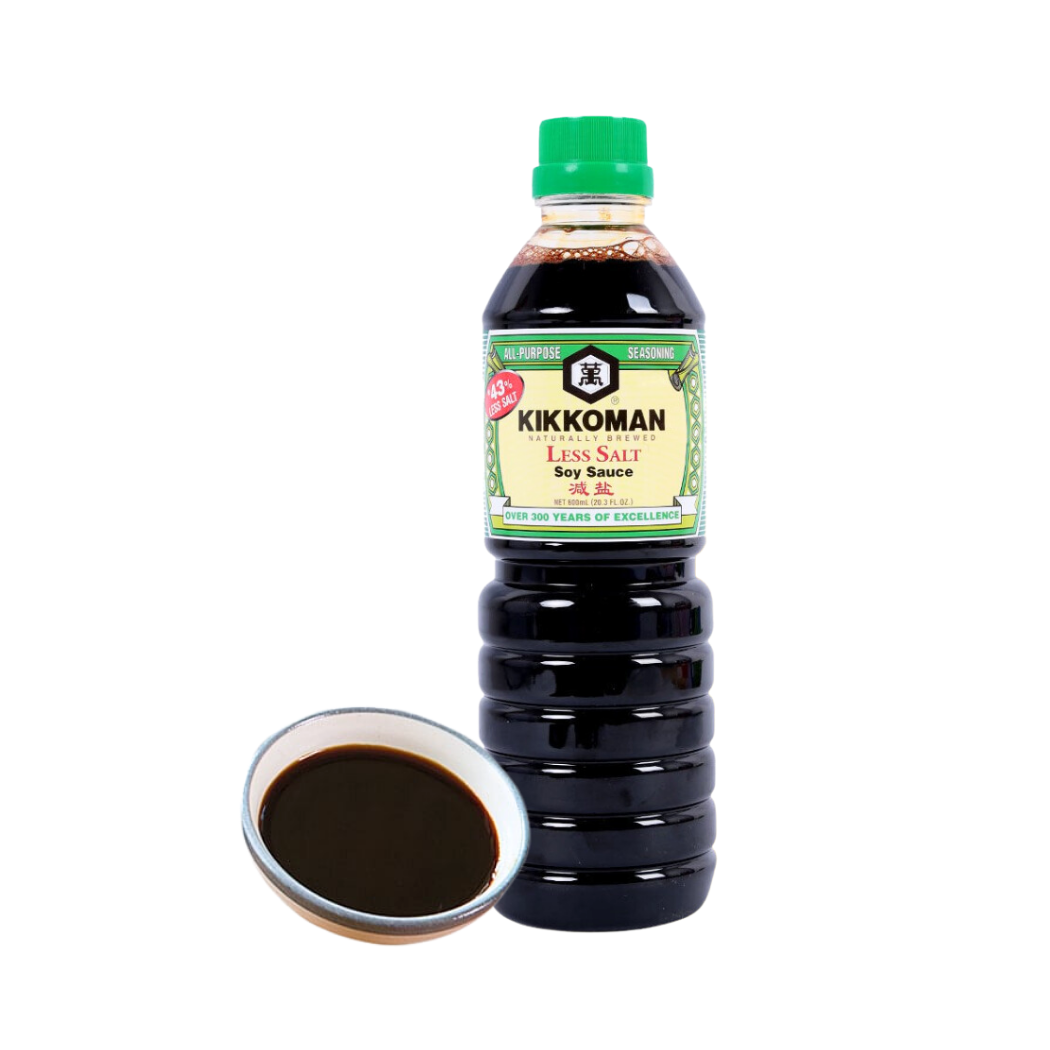 Nước tương ít muối 43 % Kikkoman chai 600 ml