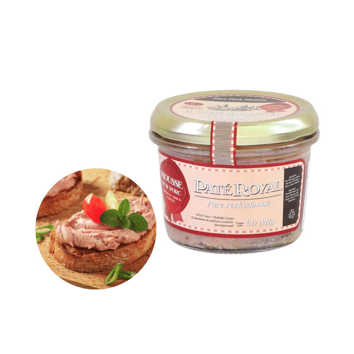 Pate đồng quê Pate Royal dạng nhuyễn hũ 180 g