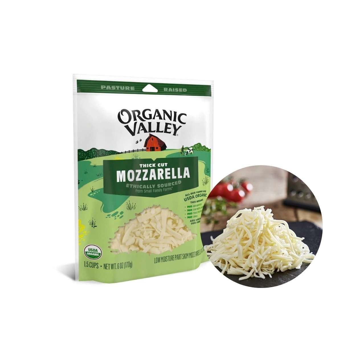 Phô mai dạng sợi Mozzarella Organic Valley 170 g (I0003994)