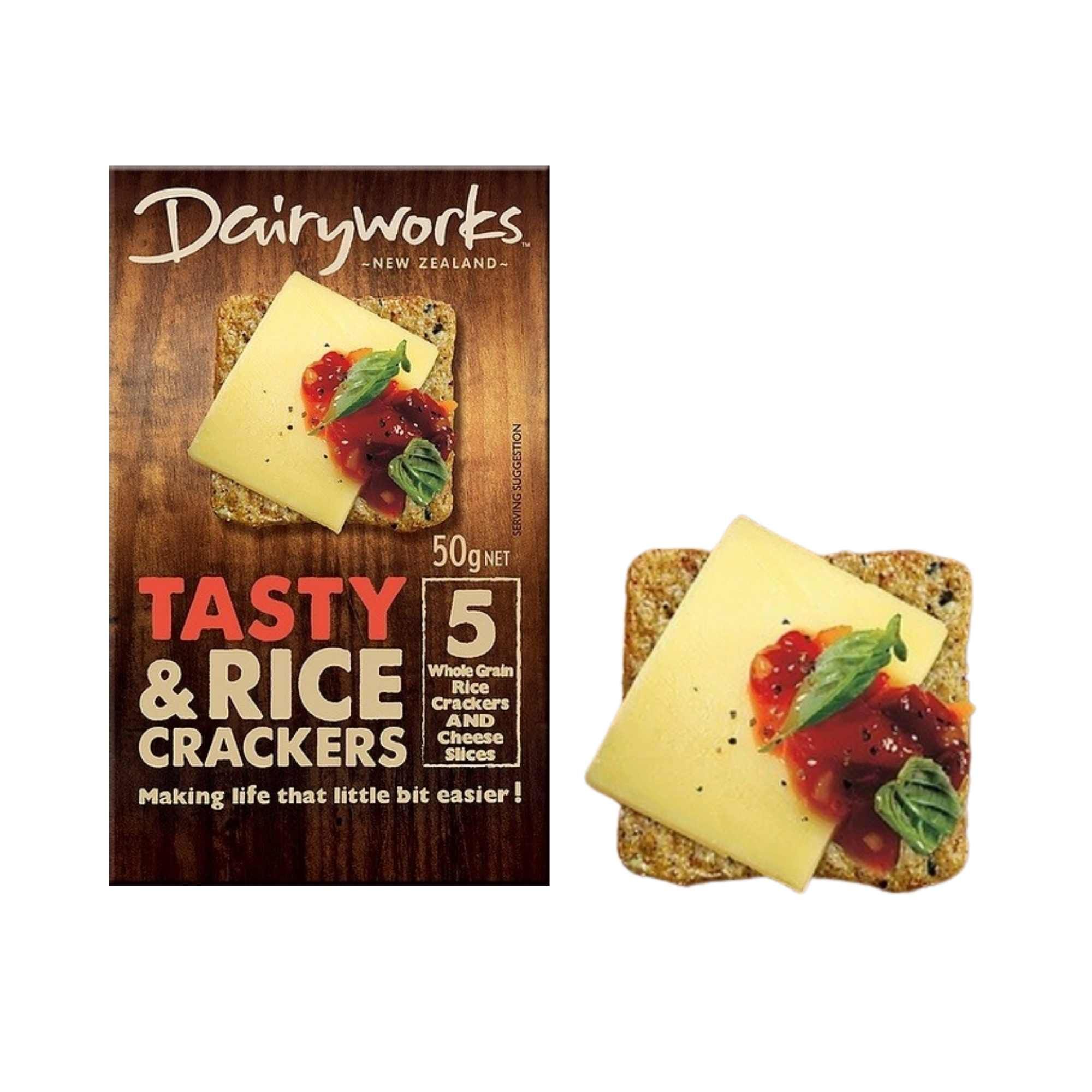 Phô mai Tasty và bánh gạo Dairyworks 50 g