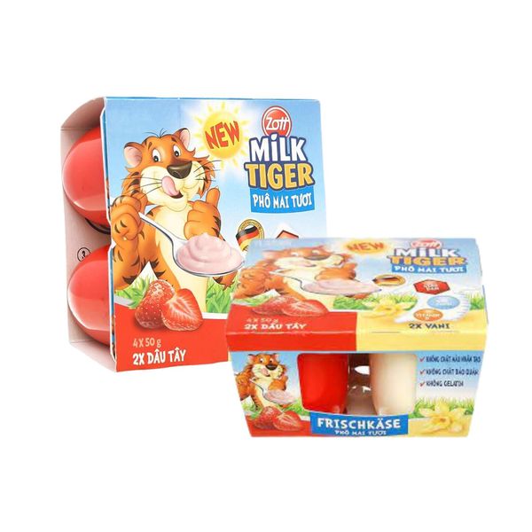 Phô mai tươi Milk Tiger hương dâu vani