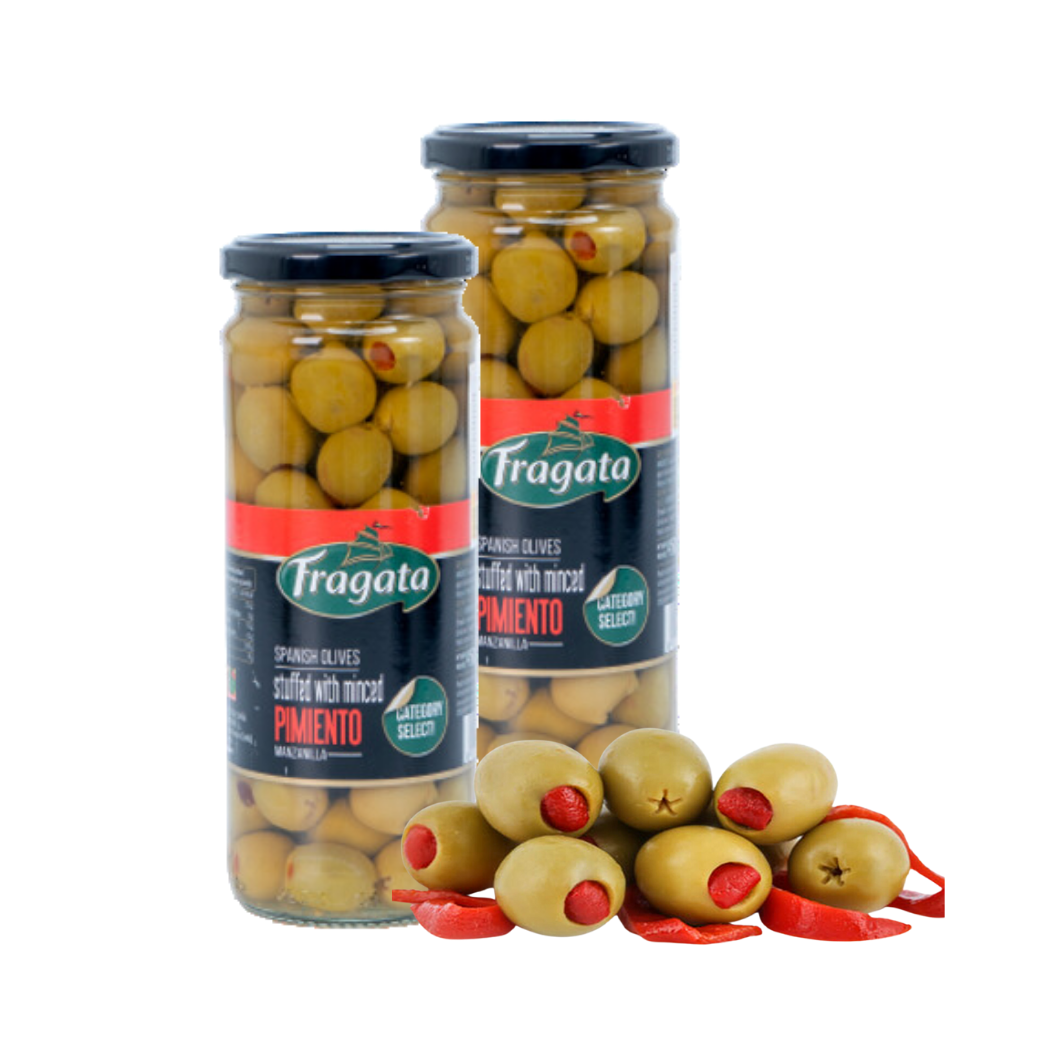 Quả Olive xanh trái nhỏ nhồi Ớt ngọt Fragata hũ 450 g