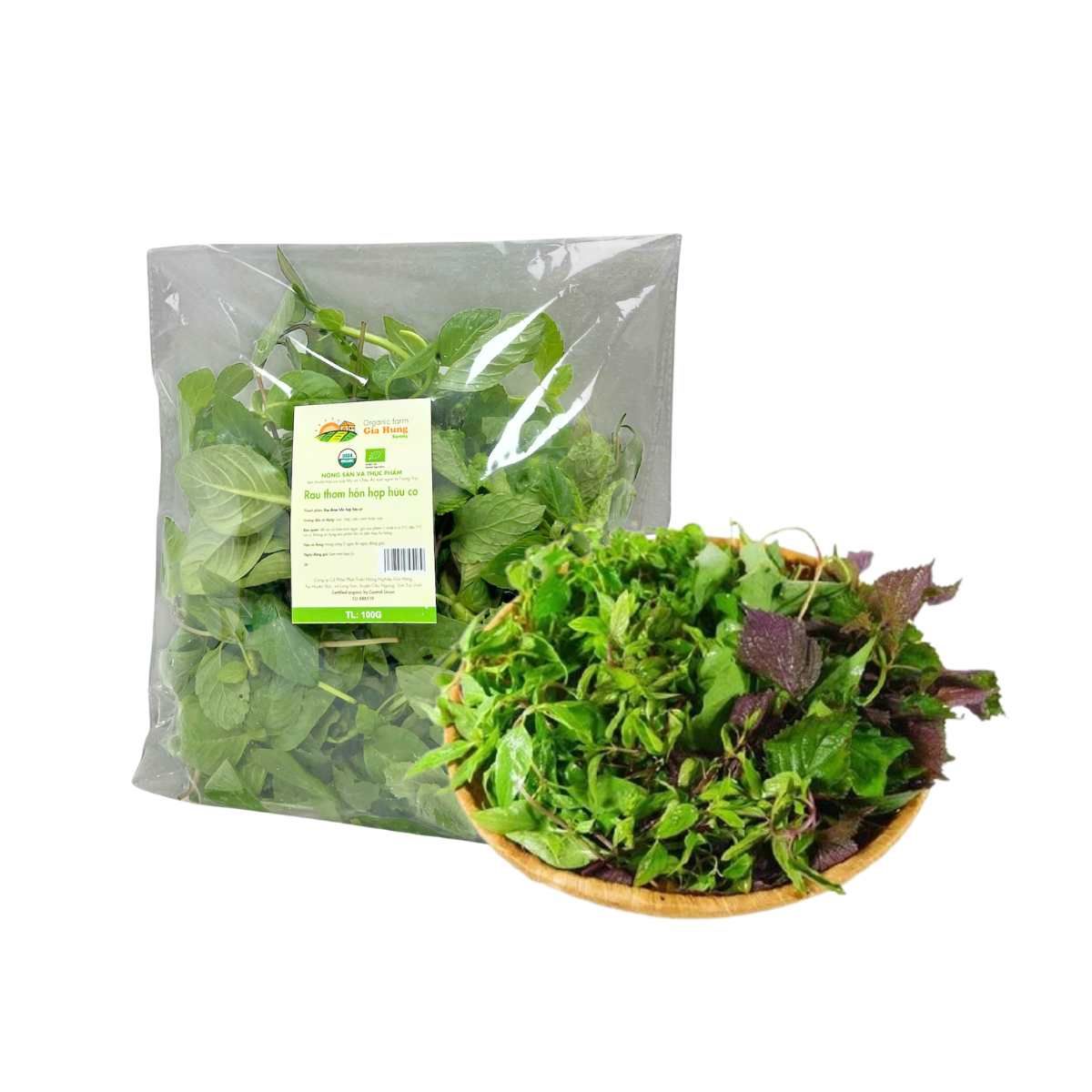 Rau thơm hỗn hợp hữu cơ Gia Hưng 100 g