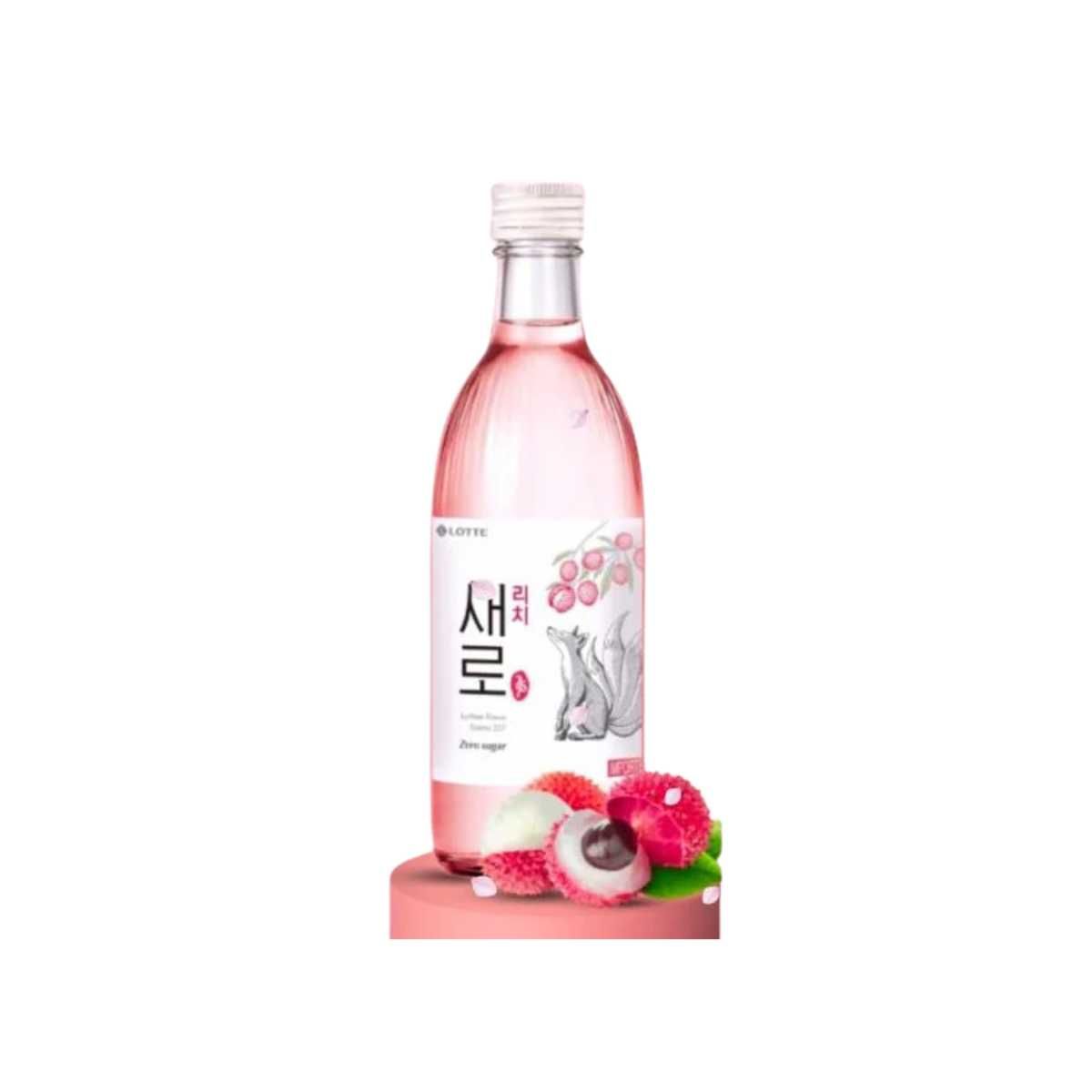 Rượu Soju Saero hương vải không đường chai 375 ml