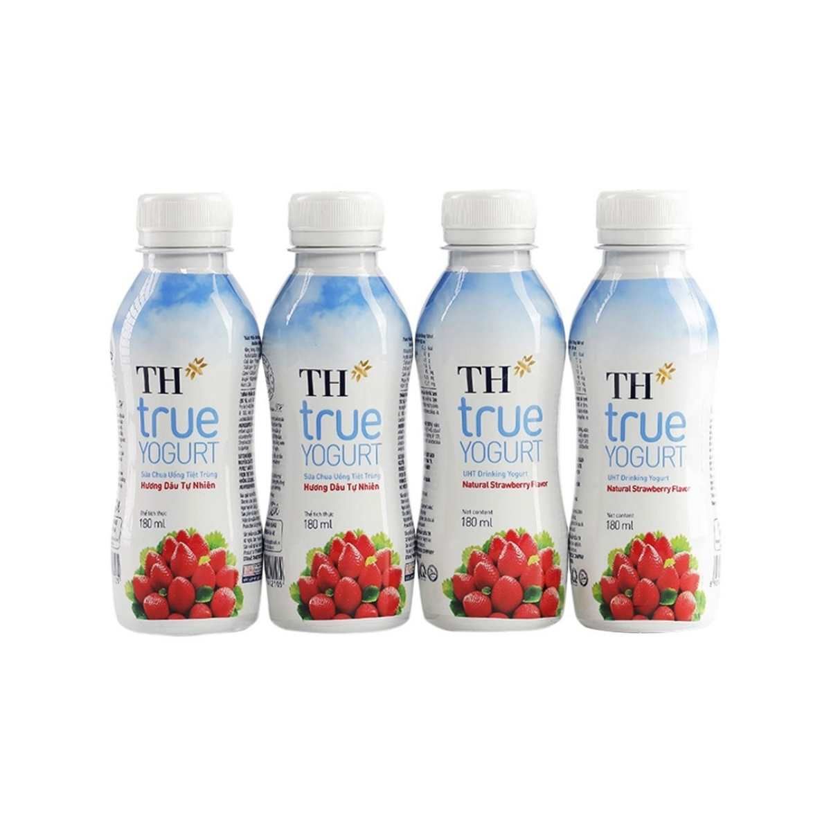 Sữa chua uống tiệt trùng hương dâu TH 4*180 ml