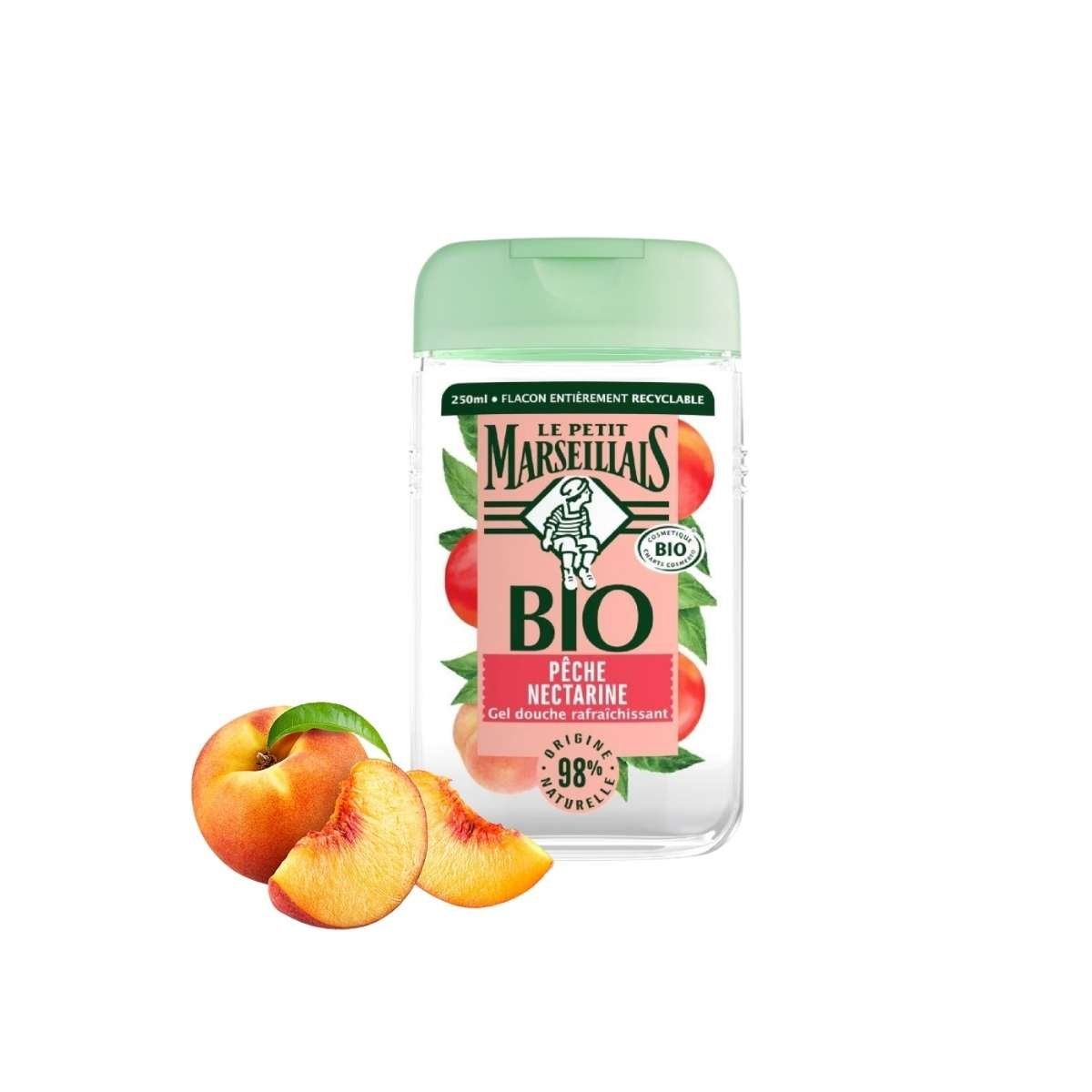 Sữa tắm 98% hữu cơ Le Petit Marseillais hương quả đào chai 250 ml
