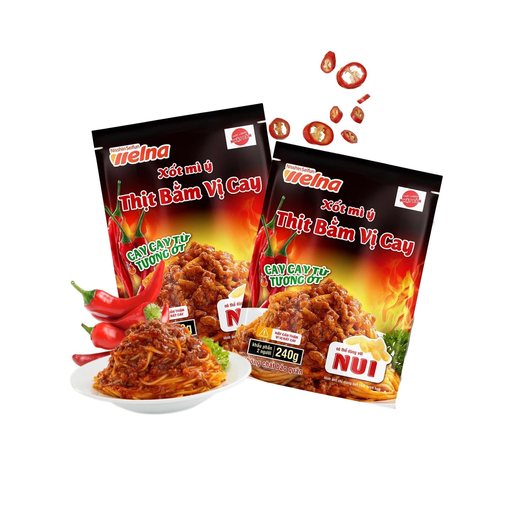 Sốt mì ý Thịt Bằm Vị Cay Nissin 240g