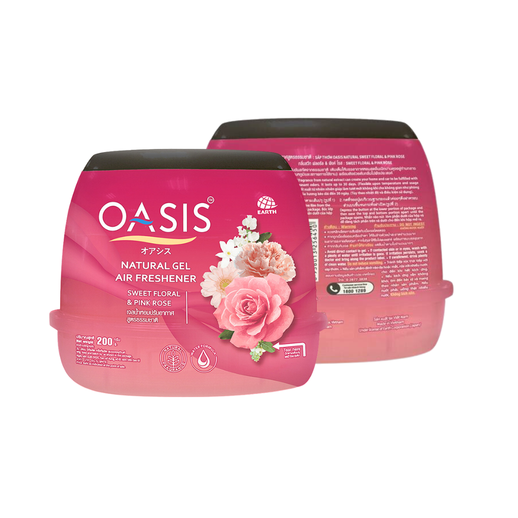 Sáp thơm Oasis Natural Sweet Floral & Pink Rose hộp 200 g