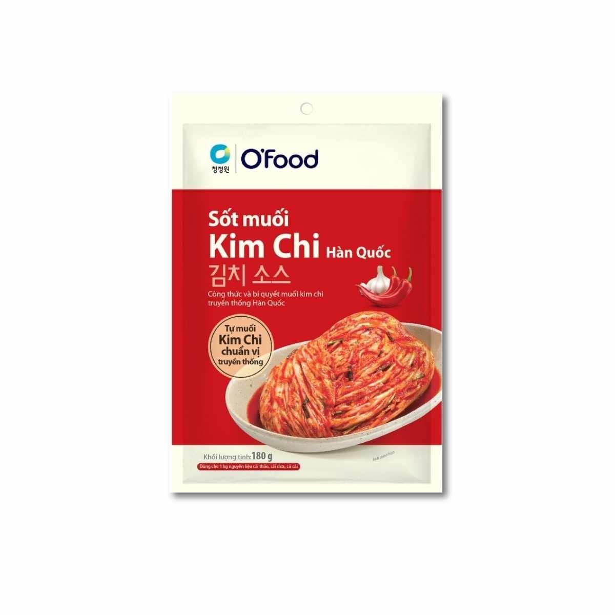 Sốt muối Kim Chi Hàn Quốc cay dịu O'Food gói 180 g
