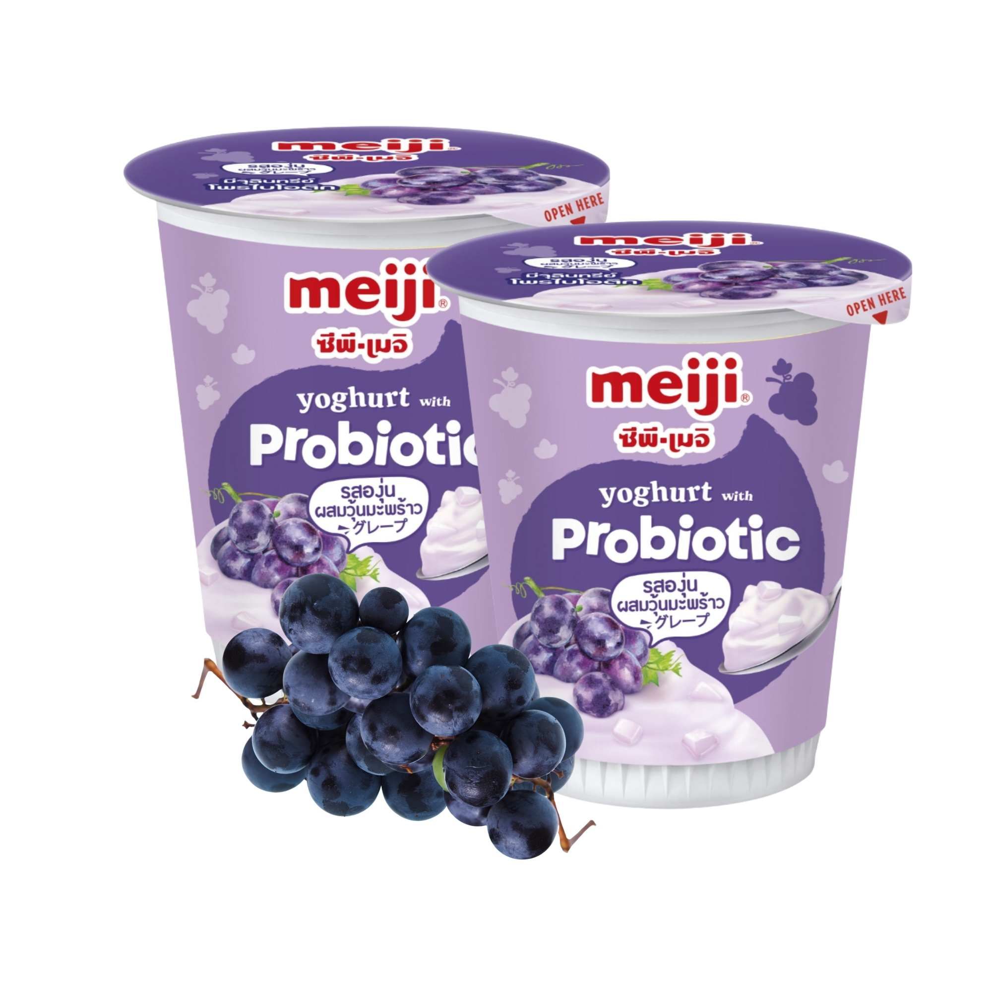 Sữa chua thạch dừa vị nho hiệu Meiji 135 g