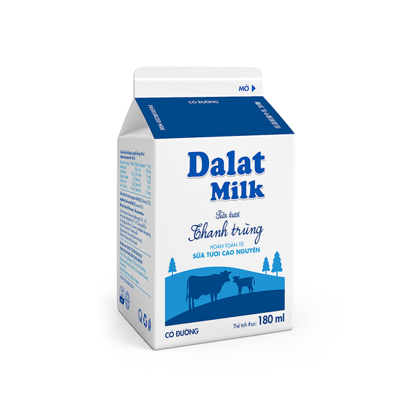Sữa tươi thanh trùng có đường Dalat Milk 180 ml (I0004182)