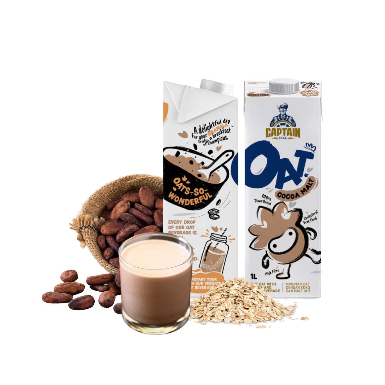 Sữa yến mạch Captain Oats Vị Cacao lúa mạch hộp 1L (I0020672)