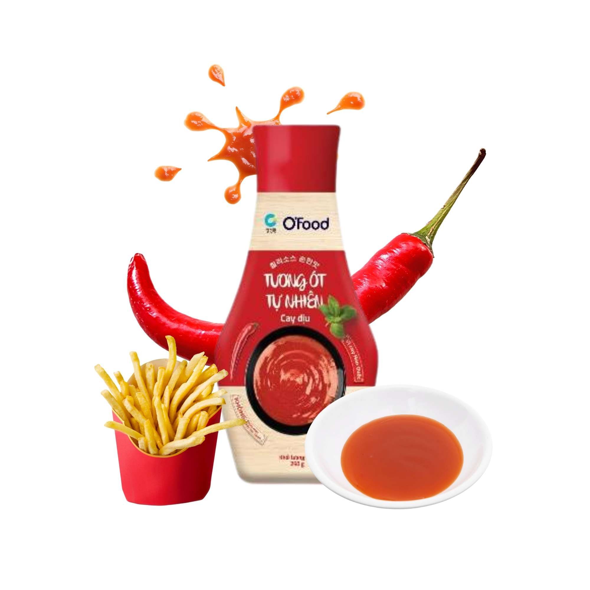 Tương ớt tự nhiên cay dịu O'Food chai 250 g
