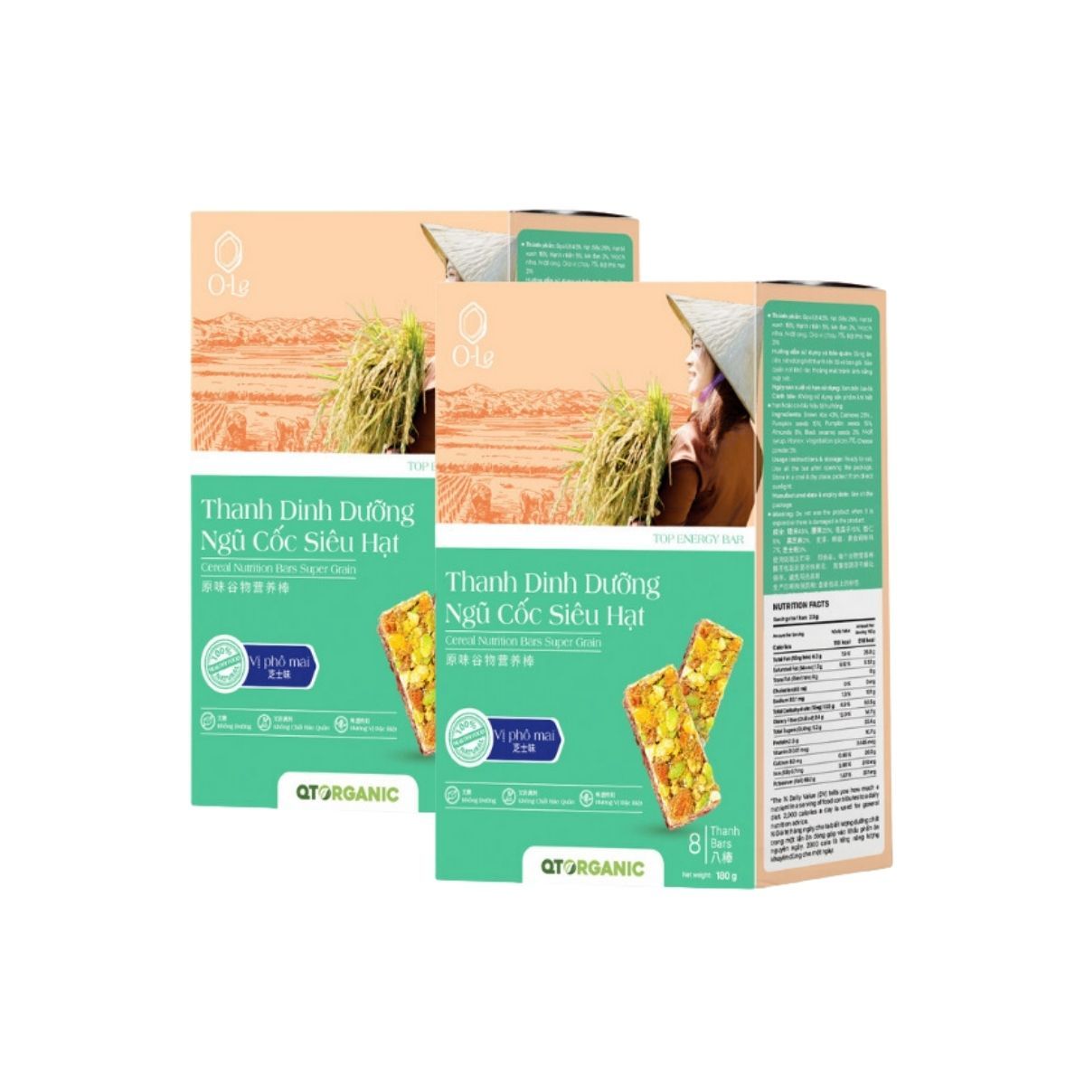 Thanh dinh dưỡng ngũ cốc QTOrganic vị nguyên bản 180 g (I0014276)