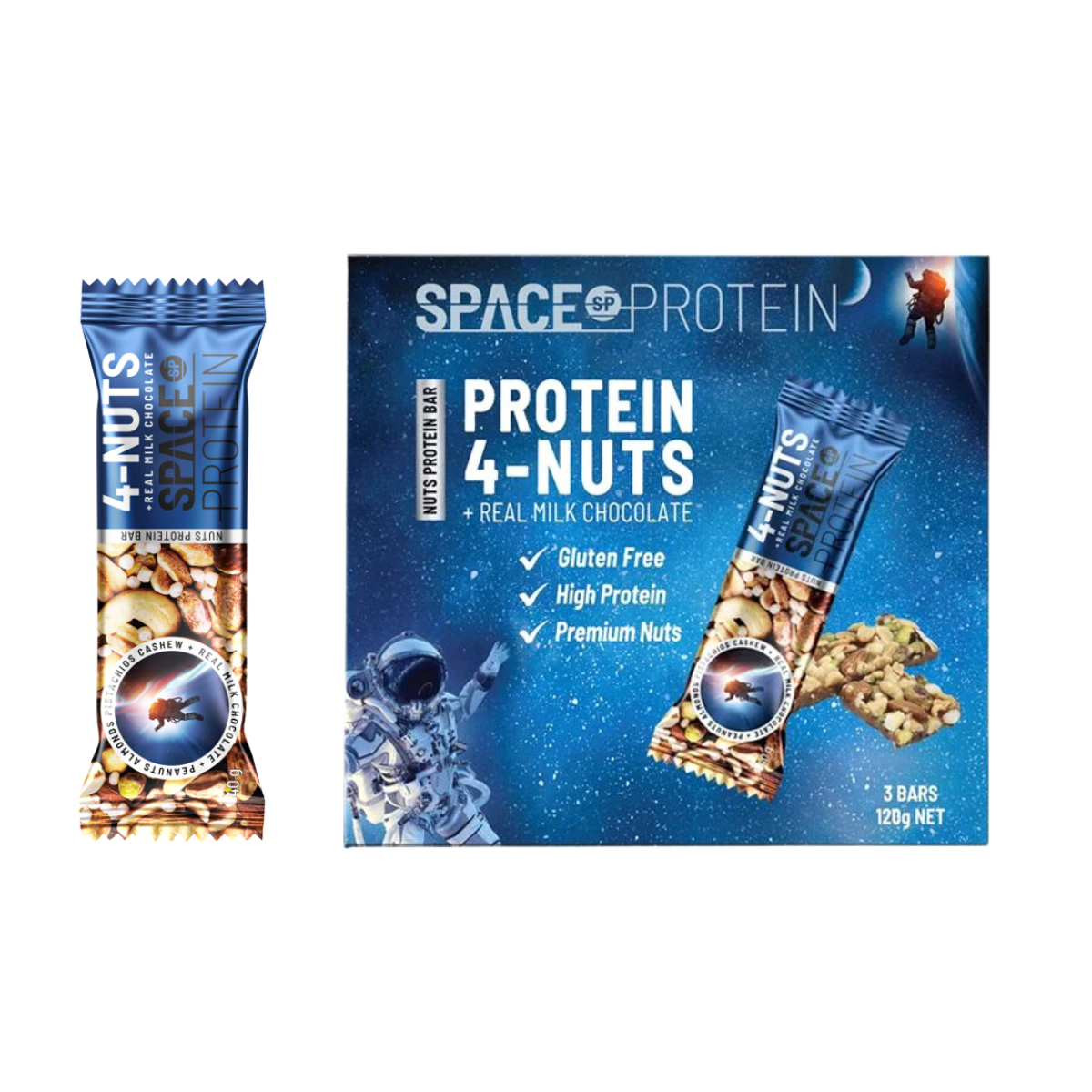 Thanh dinh dưỡng Space Protein 4 loại hạt 120 g (I0015820)