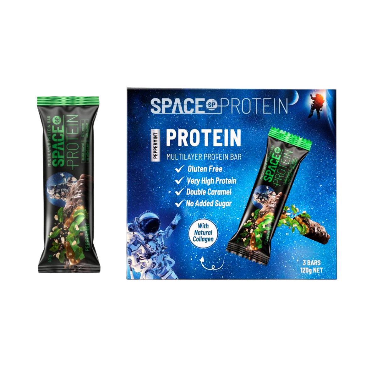 Thanh dinh dưỡng Space Protein socola đen bạc hà 120 g (I0015825)