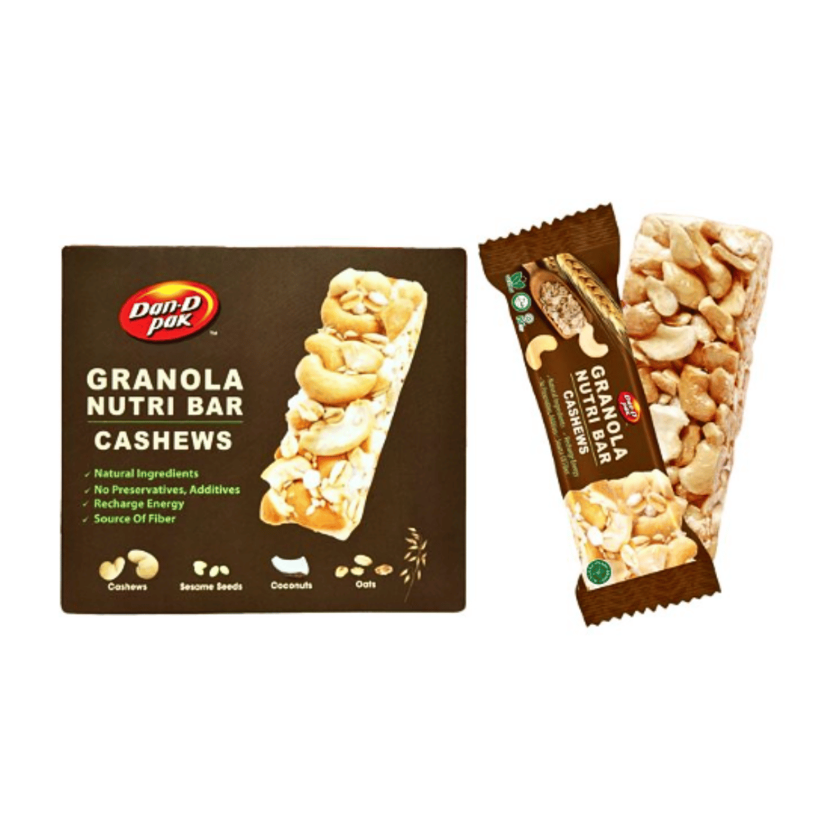 Thanh Granola Dan D Park Hạt Điều (6 gói x 30G/Hộp)