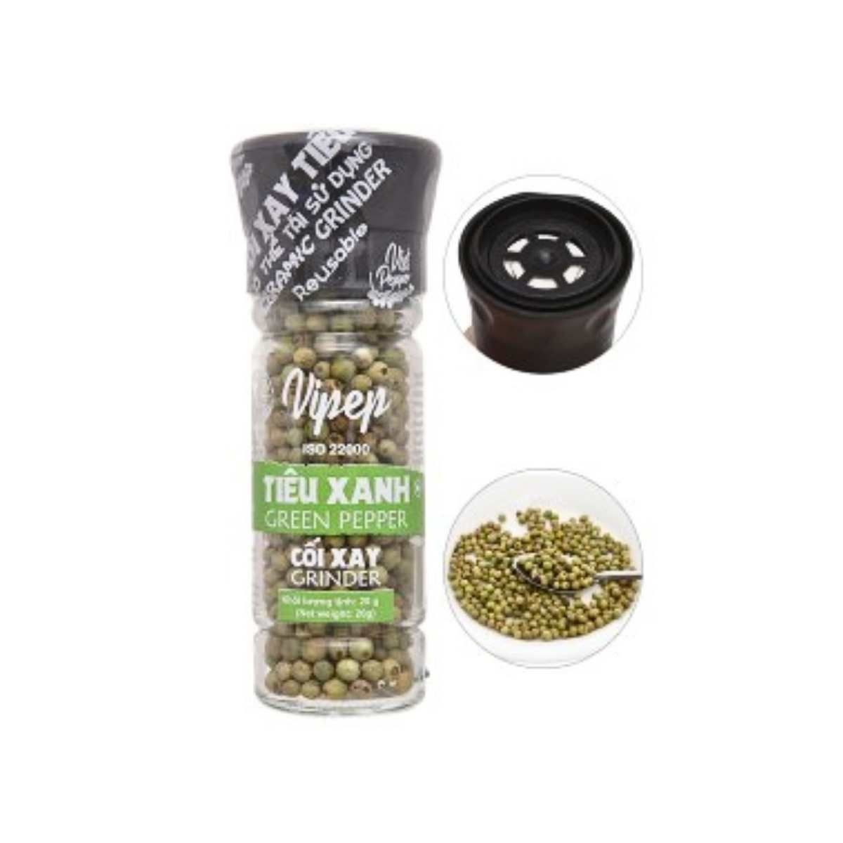 Tiêu xanh có cối xay Vipep 20 g