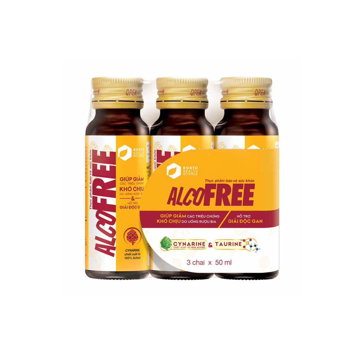 Nước uống Rohto Alcofree Hỗ trợ giải rượu và bảo vệ gan 50 ml ( 3x50ml )