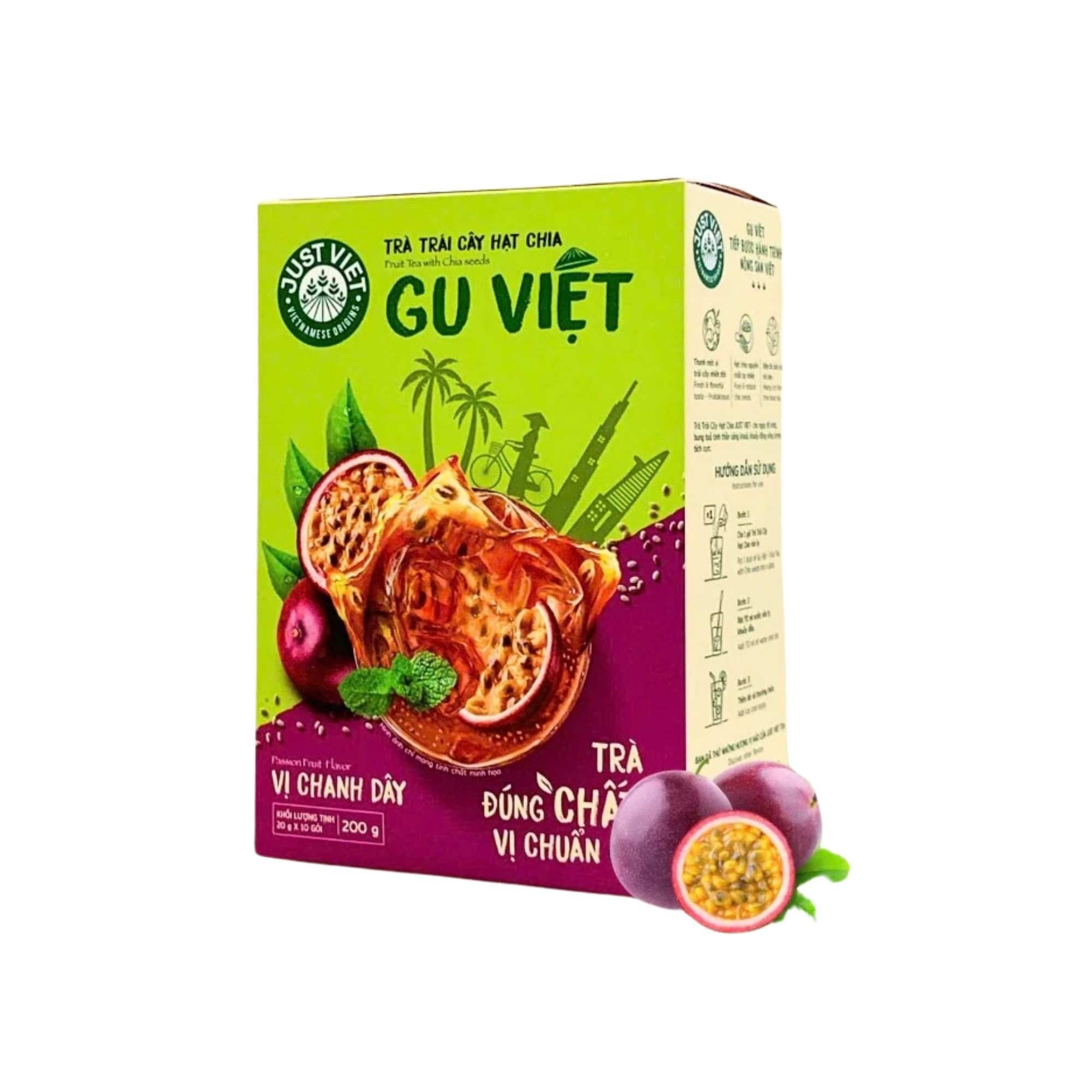 Trà chanh dây hạt chia Just Viet 200 g