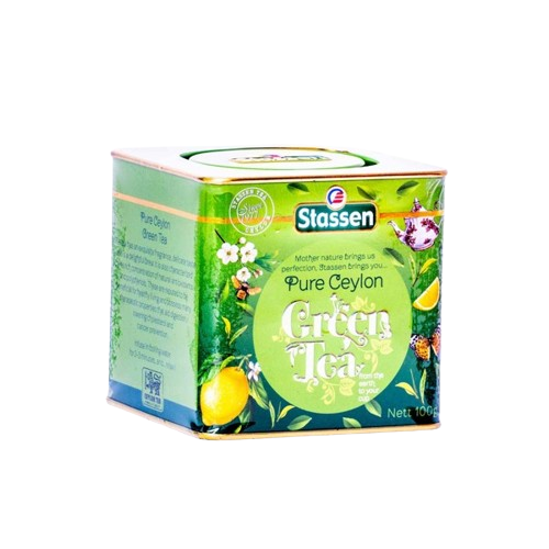 Trà xanh Ceylon nguyên chất hộp thiếc Stassen