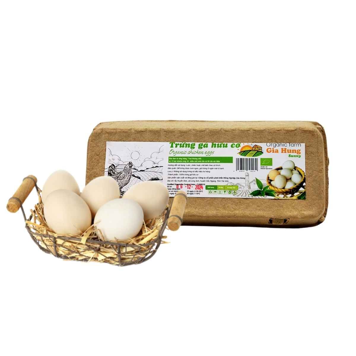 Trứng gà ta hữu cơ Gia Hưng 10*55 g (I0019578)
