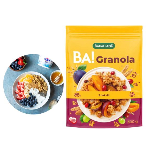 Ngũ Cốc BA! Granola Trái cây sấy và hạnh nhân 300G