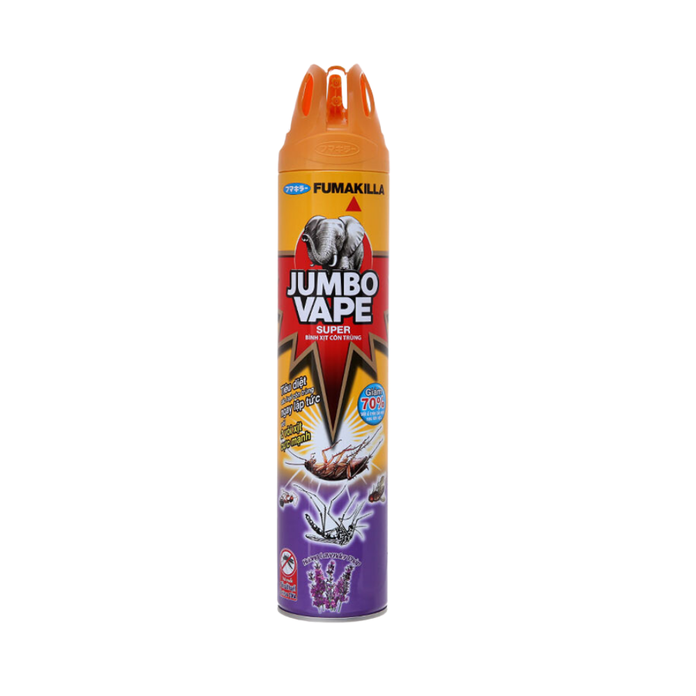 Xịt côn trùng Jumbo Vape hương Lavender bình 600 ml
