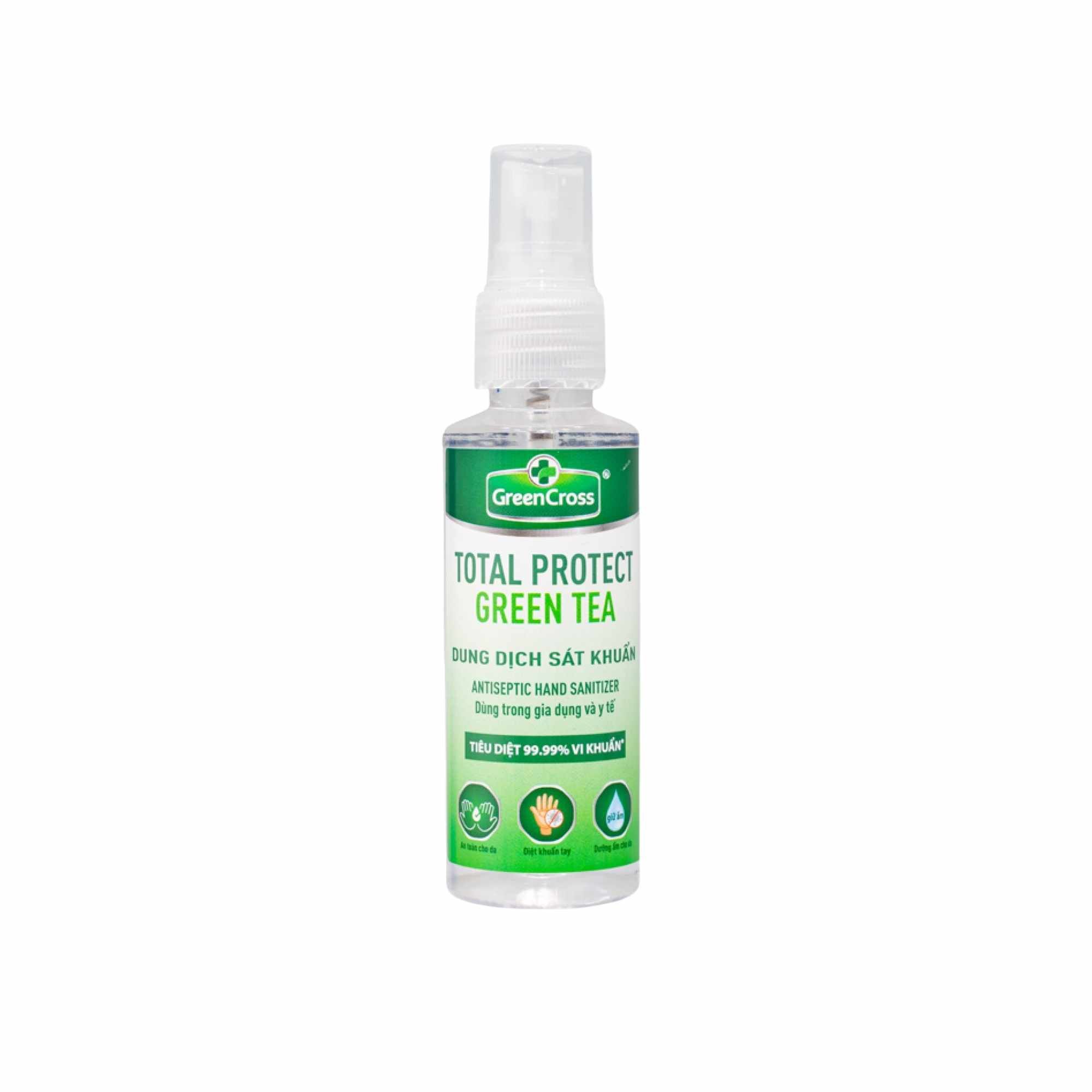 Xịt rửa tay hương trà xanh Green Cross chai 70 ml