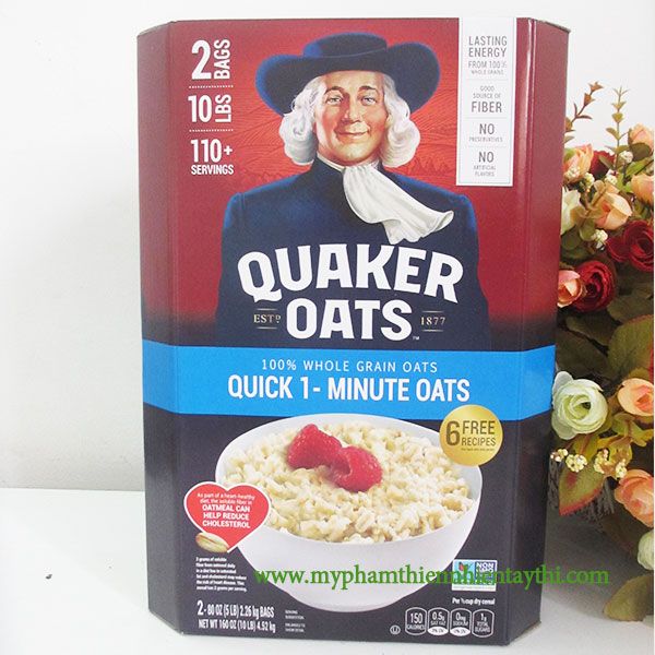 Yến Mạch Quaker Oats Quick 1 Minute Thùng 4,52Kg Date Tới 10/2018 – Tây Thi Organic