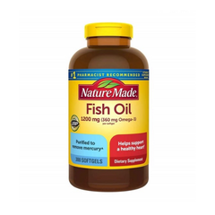 Dầu cá Fish oil Omega 3 Nature Made 1200mg hộp 200 viên của Mỹ