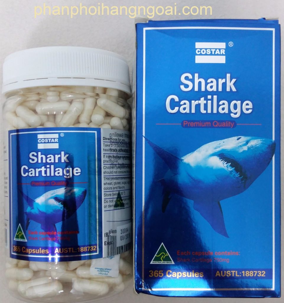 Sụn vi cá mập Sharp Cartilage 750 mg của Úc hộp 365 viên