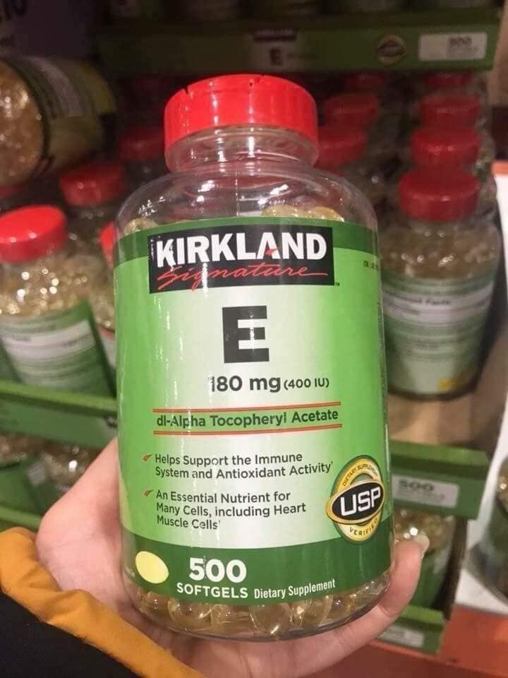 Vitamin E của Kirkland hàng Mỹ hộp 500 viên (mẫu mới nhất)