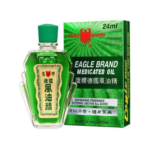 Dầu gió xanh Con Ó 2 nắp Singapore xách tay từ Mỹ 24ml