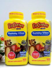 Kẹo dẻo gấu gummy vites bổ sung vitamin cho trẻ biếng ăn của L'il Critters Mỹ hộp 300 viên mẫu mới nhất