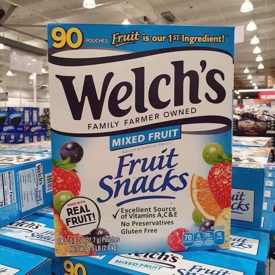 Kẹo dẻo trái cây Welch’s Mixed Fruit Fruit Snack của Mỹ mẫu mới thùng 90 gói