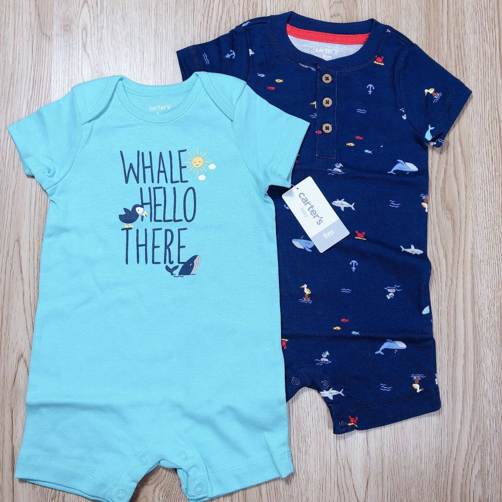 Set 2 romper áo liền quần cotton