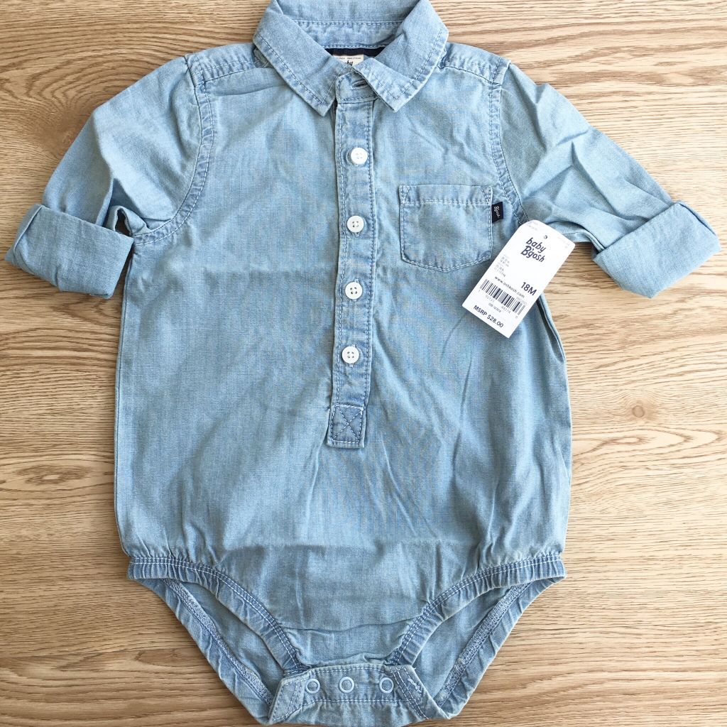 Bodysuit jean tay dài