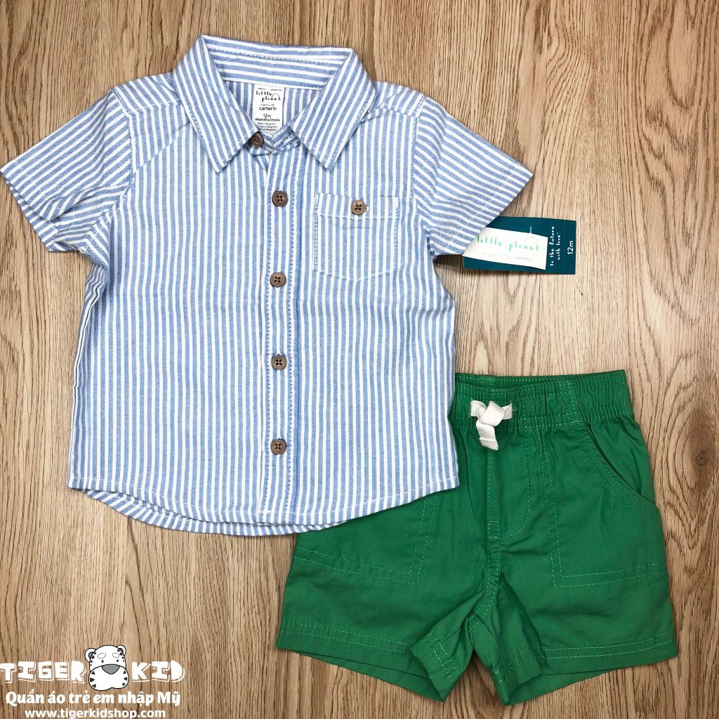 Set 2 món áo kèm quần cotton organic