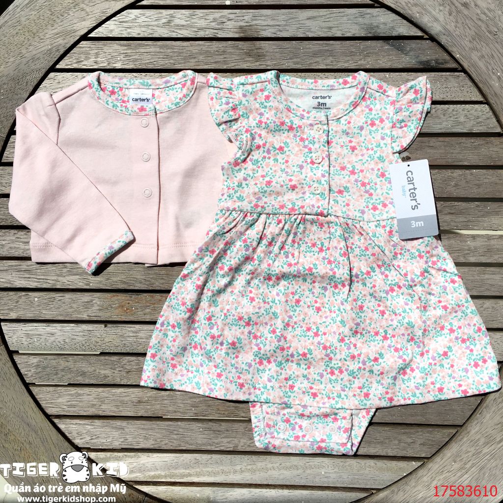 Set 2 món bodysuit đầm kèm áo khoác