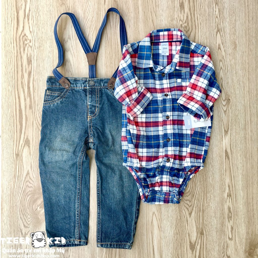 Set 3 bodysuit sơ mi kèm quần