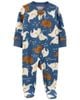 Sleepsuit cotton xanh voi con khoá kéo 2 đầu 1M714010 Carter's