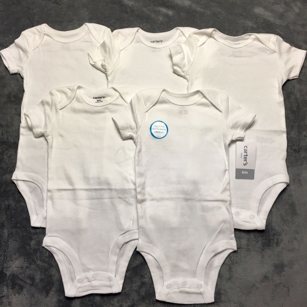 Set 5 bodysuit trắng tay ngắn