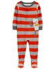 Sleepsuit cotton kẻ cam hình robot 1M678910 Carter's
