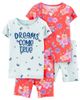 Set 4 đồ ngủ mặc nhà xanh hồng phôm ôm Dreams Come True 1M976210 Carter's