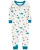 Sleepsuit cotton không chân trắng xanh đĩa bay 1O582510 Carter's