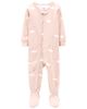 Sleepsuit cotton phôm ôm hồng hoạ tiết thiên nga 1O072810 Carter's