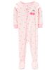 Sleepsuit cotton phôm ôm hồng thêu cherry 1N048210 Carter's