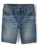 Quần short jean Stretch Denim xanh nhạt thumbnail_1