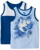 Set 2 áo thun sát nách xanh navy hoạ tiết cá mập 3039976_BQ Children's Place